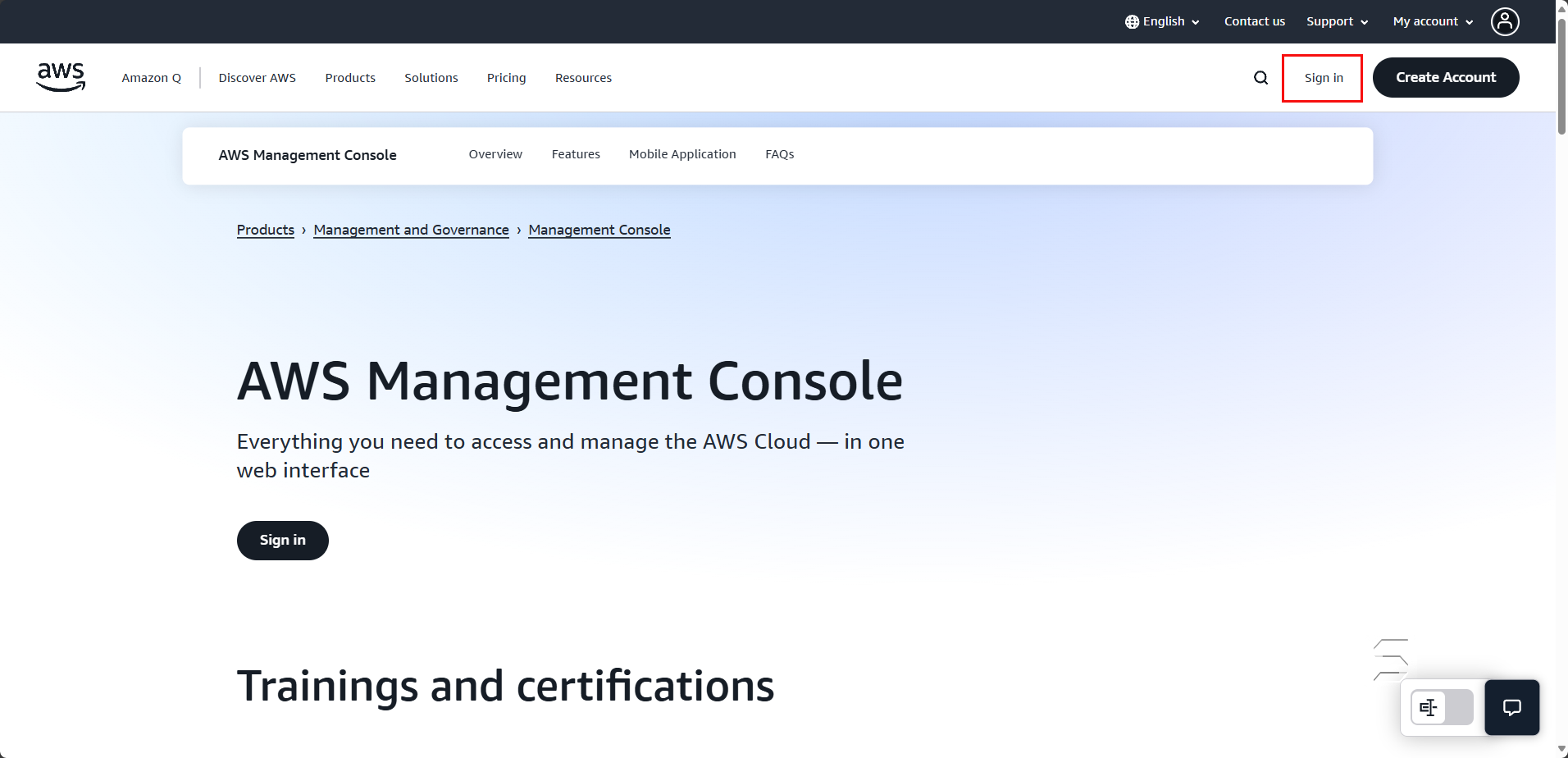 AWS Console